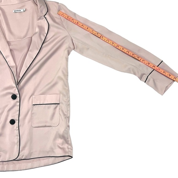 Stradivarius silky oversized unstructured women’s blazer size small nude blush - Picture 11 of 16